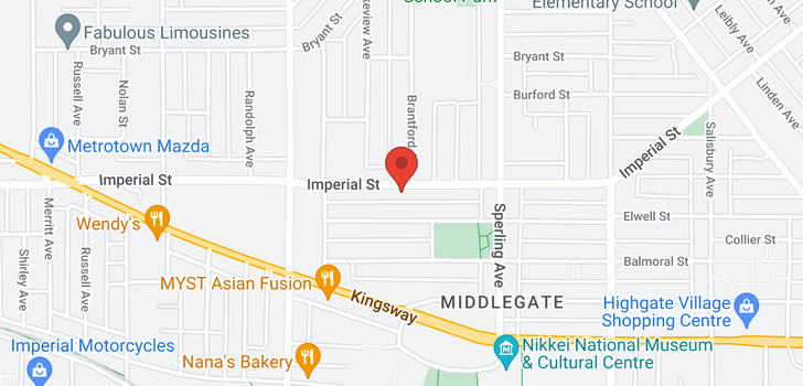 map of 6580 IMPERIAL STREET